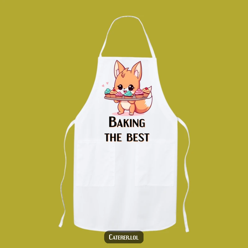 Funny Fox Baker Apron: Energetic Sprite Masters Cupcake Decorating