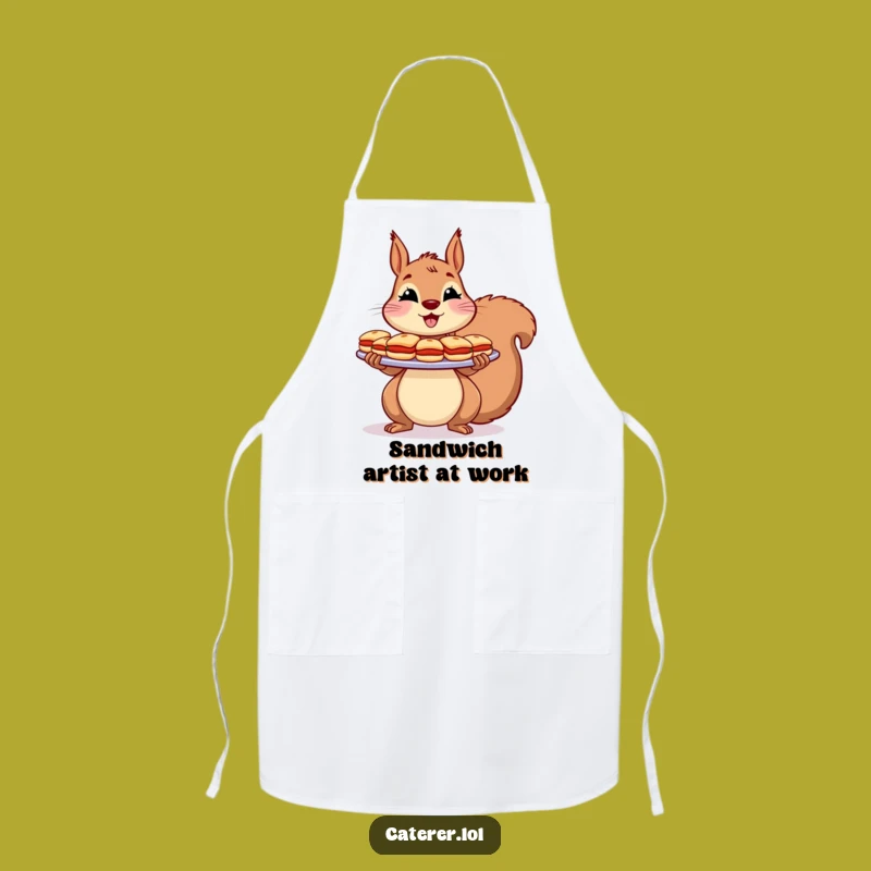 Funny Squirrel Sandwich Apron: Cheerful Host Essential, Hilarious Kitchen Wear