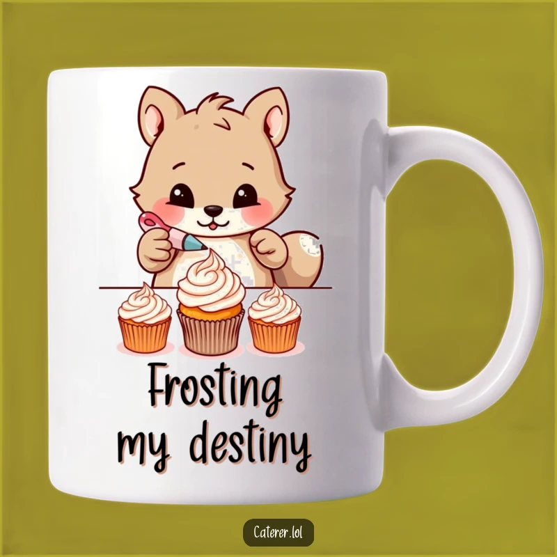 Funny Baking Animal Mug: Determined Decorator of Tiny Cupcakes, Perfect Gift