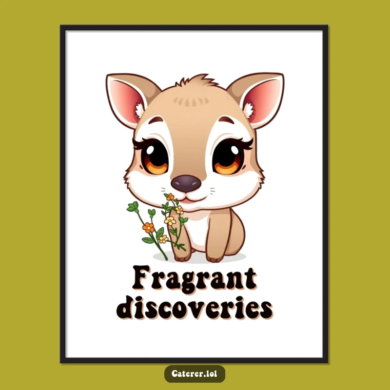Funny Curious Animal Digital Print: Gentle Nature Art for Instant Decor