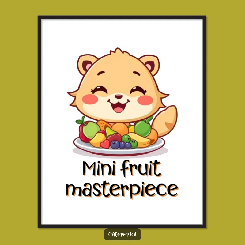 Funny Fruit Arranger Animal Digital Print: Cheerful Art for Instant Home Decor