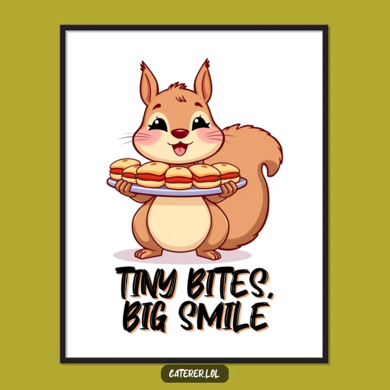 Funny Squirrel Sandwich Poster: Cheerful Host Art, Hilarious Wall Decor Gift