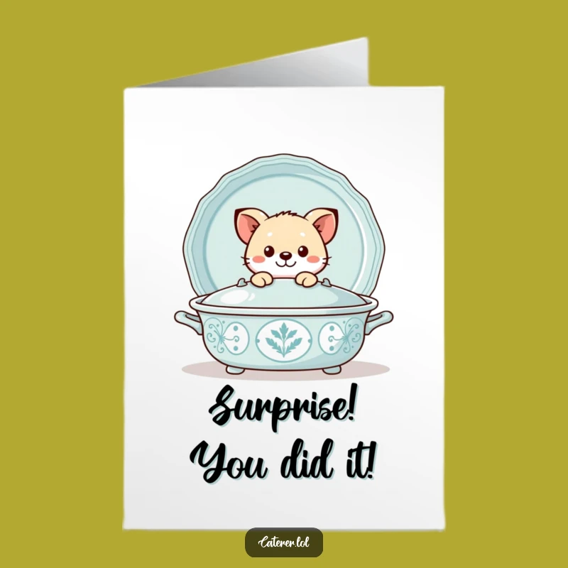Congrats Free Printable Card: Peek-a-Boo Animal, Humorous Downloadable Achievement Gift