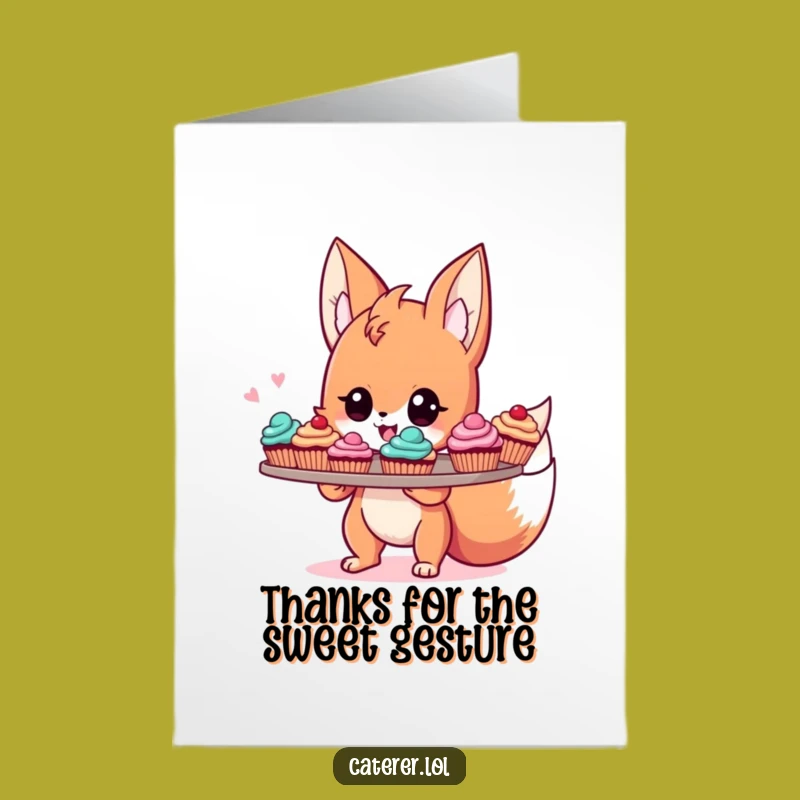 Hilarious Free Printable Thank You Card: Cupcake Fox Sprite - Downloadable Gift!