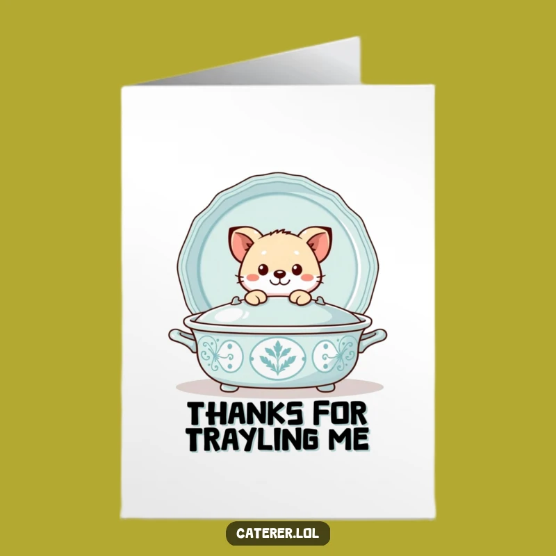 Thanks Free Printable Card: Playful Tray Peeker Animal, Cheeky Humorous Downloadable Gift
