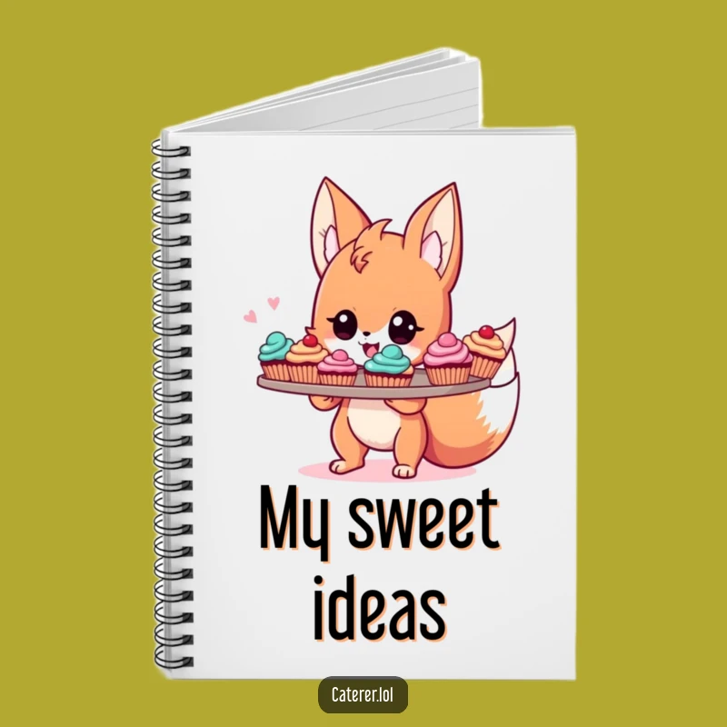 Funny Fox Baker Notebook: Energetic Sprite's Cupcake Journal, Plan Your Recipes